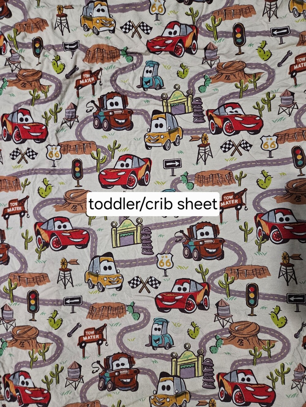 Little Sleepies Disney Pixar Cars Radiator Springs Crib Toddler Fitted Sheet